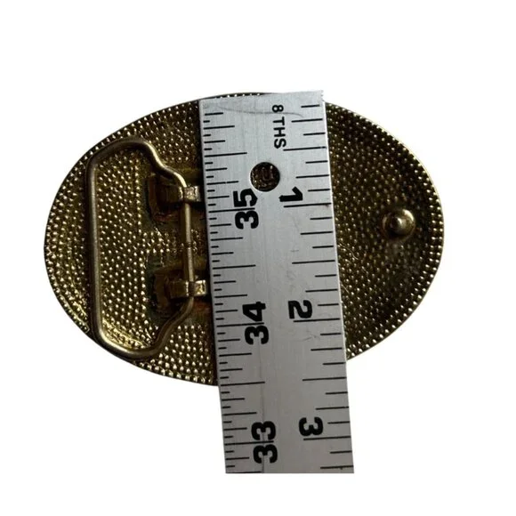 Mens W USA Square-Dancing Western 2-Tone Oval Belt Buckle - Picture 5 of 6